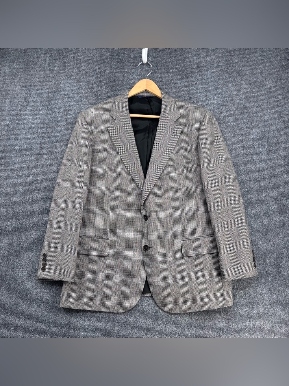 Brooks Brothers 346 Ivy League Old Money Gray Glen Plaid Wool Blazer Men’s 44S